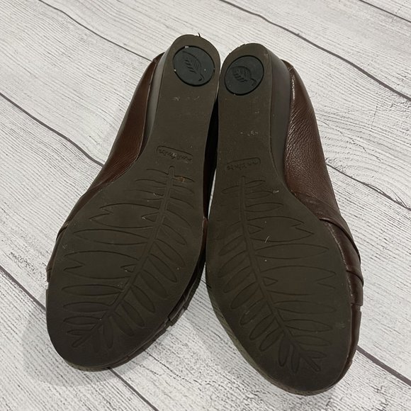 Nurture Brown Leather Women's Wedge Heel Shoes Size 9 - Picture 6 of 6